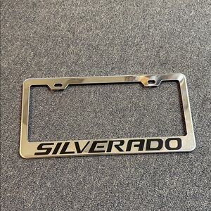 Chevy Chevrolet Silverado Chrome Metal License Plate Frame